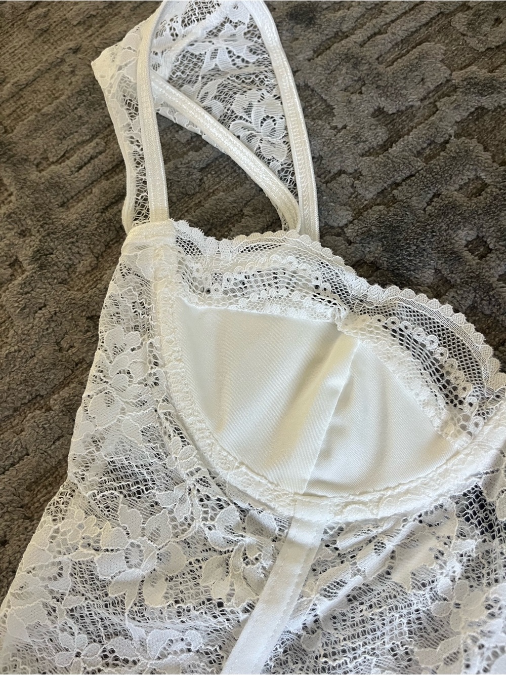 White Delicate Lace Going Out Corset Top- With Capped Lace Sleeves